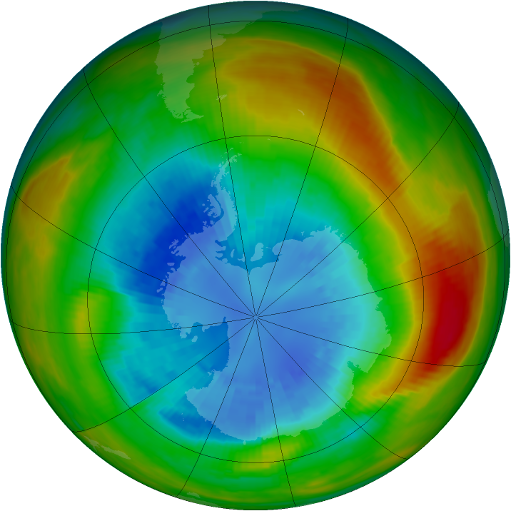 Antarctic ozone map for 09 September 1983